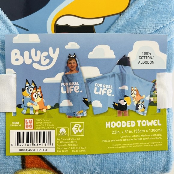 Bluey Navy Plush Hooded Bathrobe main image 1